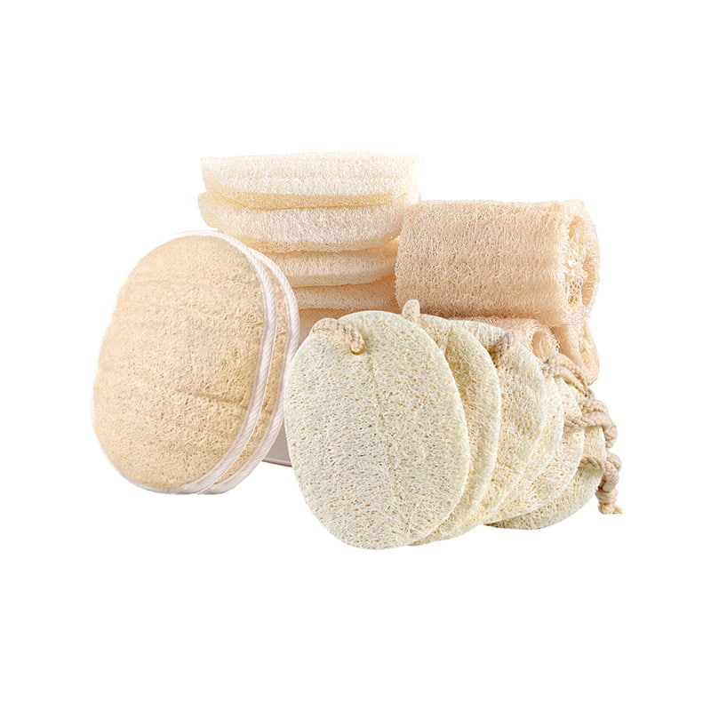 100 % Naturlig Bath Luffa Svamp Scrubber Body Svamp Eksfolierende Loofah Pads til SPA