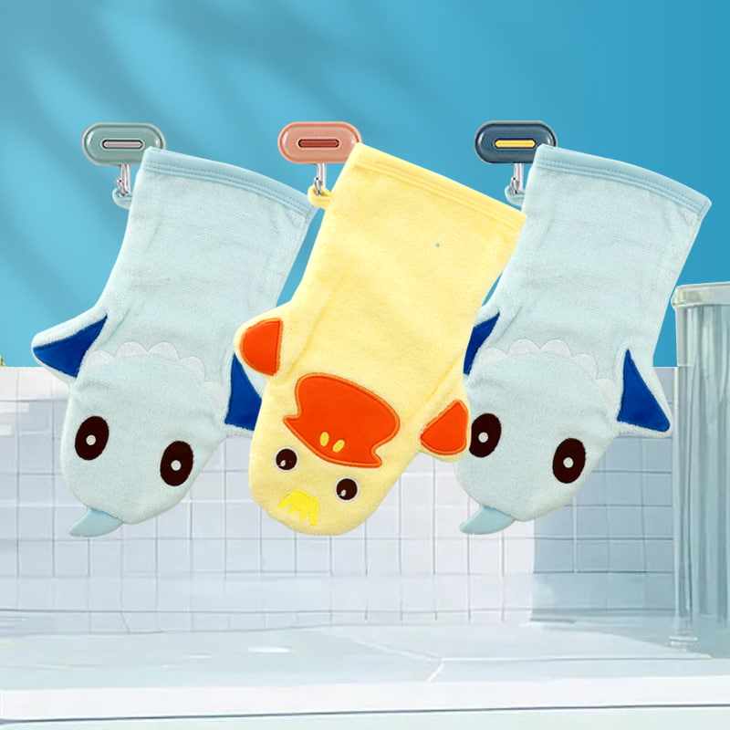 Håndklæde hængende fortykket dukke Absorberende Hurtigtørrende, ikke-faldende lille firkantet håndklæde børnehåndklæde tegneserie blød